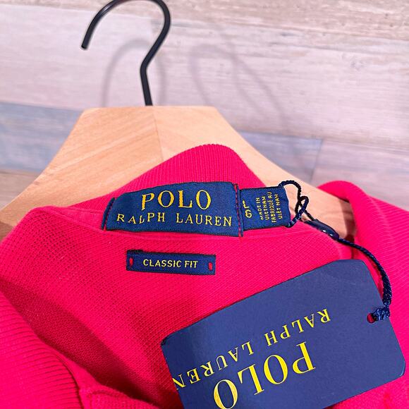 POLO Ralph Lauren Classic Fit Pocket Logo Shirt Red Short Sleeve Mens Large - Picture 6 of 7
